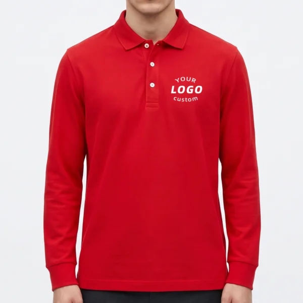 Custom Long Sleeve Retail Staff Work Polo Shirt | Grocery & Supermarket Uniform