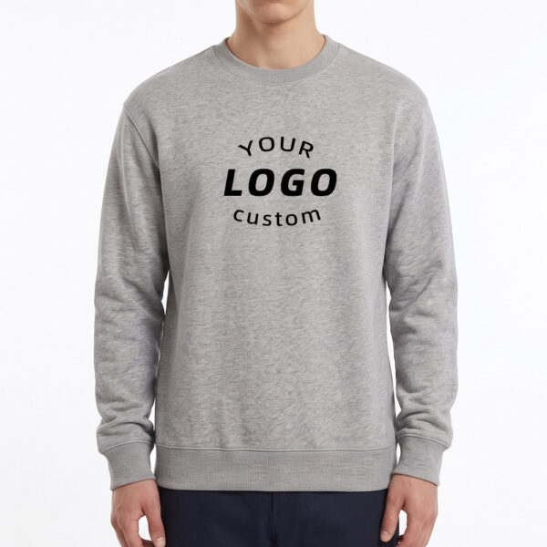 custom-Sweatshirts-k3025-Sport-Grey-LOGO Custom Team Uniform Printed Midweight 100% Cotton Crewneck Sweatshirt with Custom Logo | 8.85 oz.